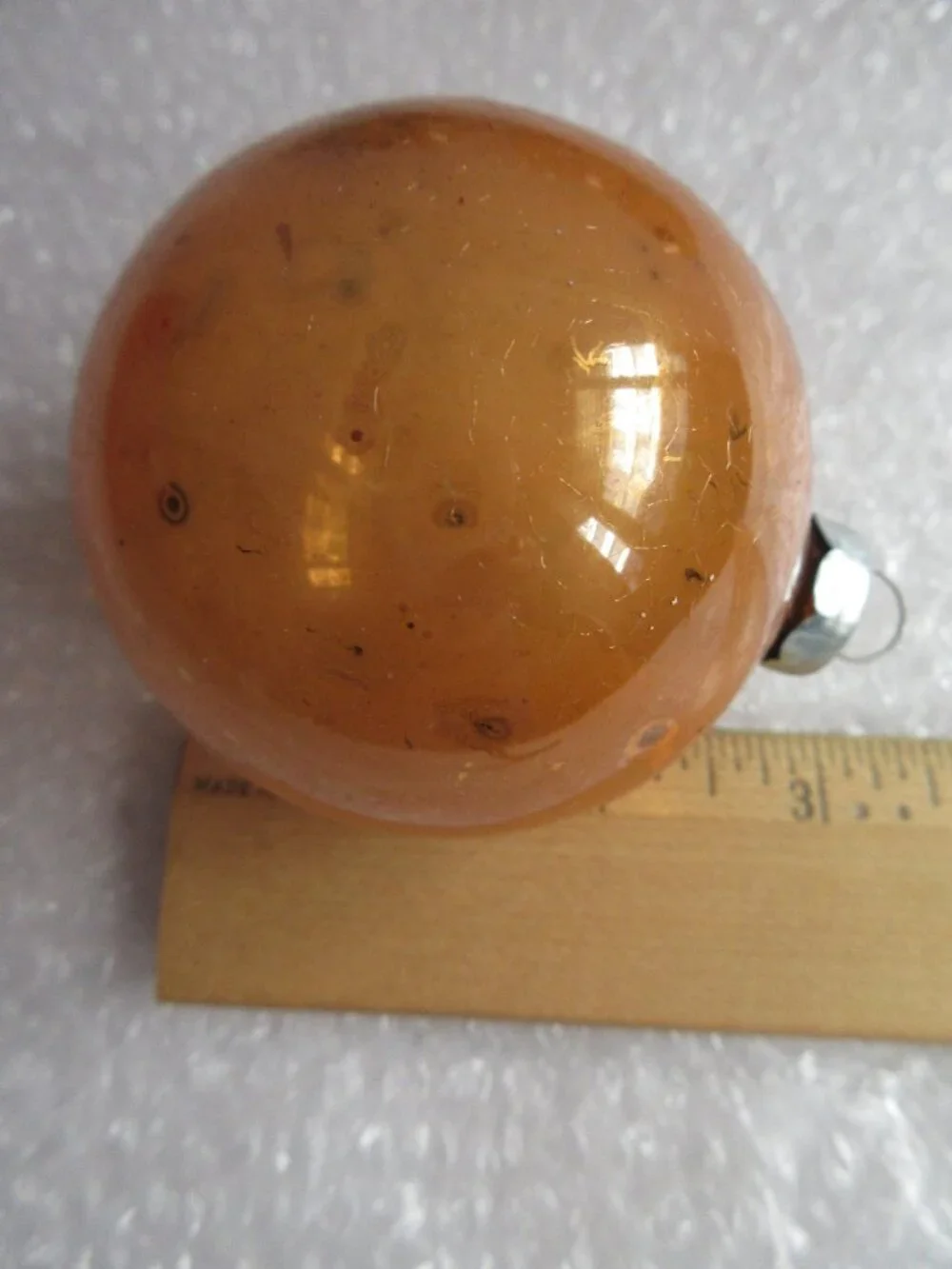 Orange Glass Christmas Ornaments - Made in USA 2.5
